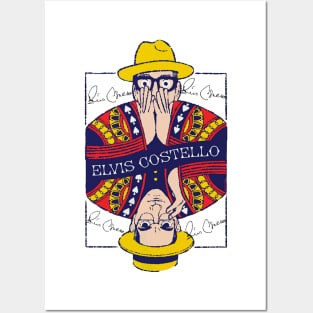 ELVIS COSTELLO POKER FACE GLASSES Posters and Art